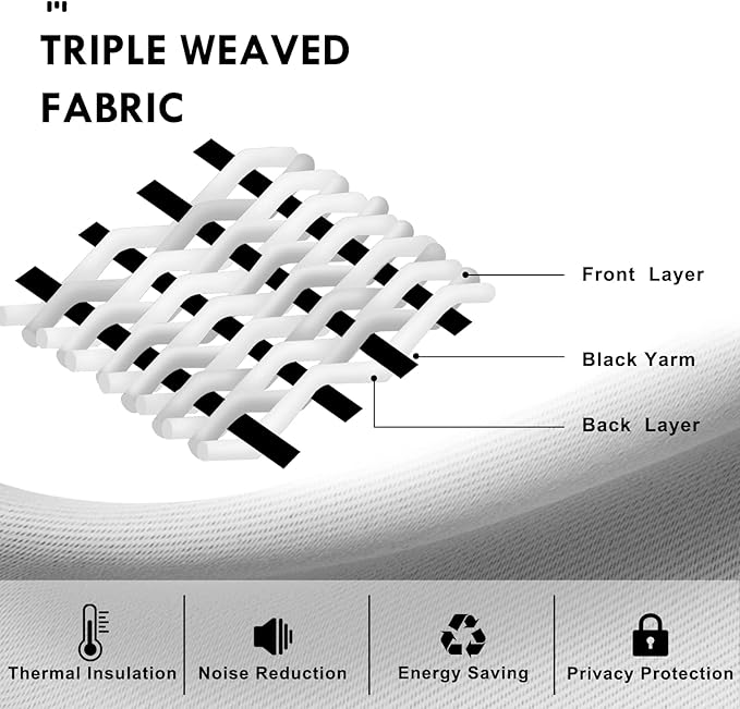 DWCN Blackout Curtains for Bedroom – Rod Pocket Thermal Insulated Noise - Image 5