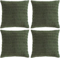 Fancy Homi 4 Packs Boho Olive Green Decorative Throw Pillow Covers 20x20 Inch by Fancy+Homi