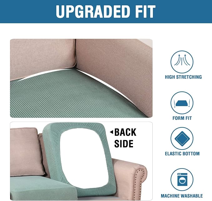 H.VERSAILTEX High Stretch Individual Seat Cushion Covers Sofa Slipcovers Couch - Image 6