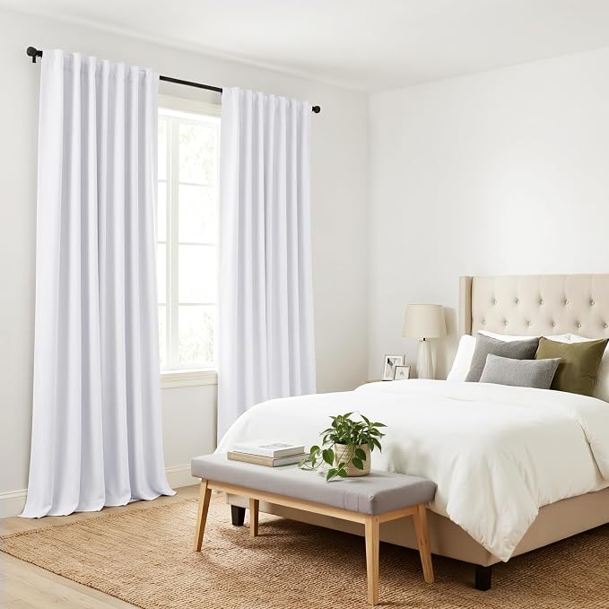 PONY DANCE 50% Light Filtering Curtains 96 inch Long, Non-See-Through Curtains - Image 8