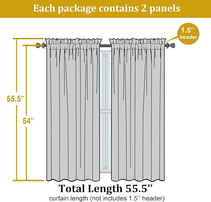 OWENIE Hot Pink Sheer Curtains for Bedroom Living Room 54 Inch Length 2 Panels - Image 2
