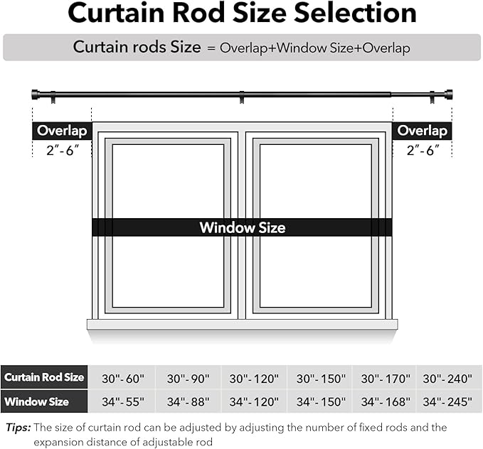 IFELS 2 Pack Heavy Duty Curtain Rods - Image 6