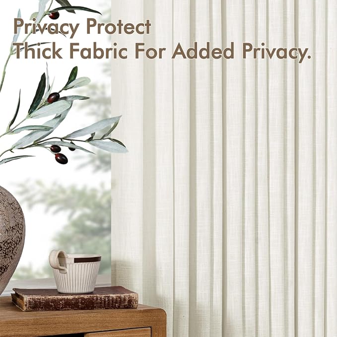 MIULEE Pinch Pleated Linen Curtains 96 Inches Long 2 Panels - Image 7