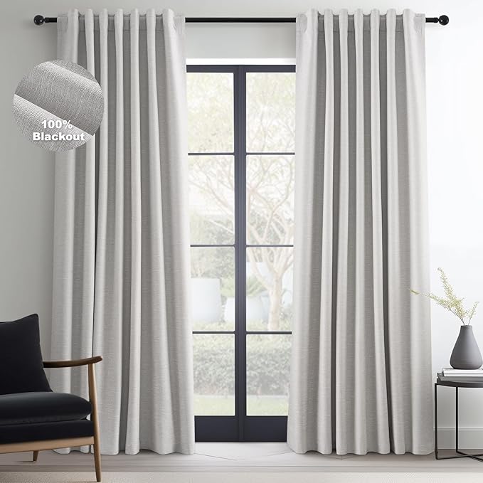 Topfinel 94 Inches Long Custom Ceiling Grey Blackout Urtains, Modern Light by Topfinel