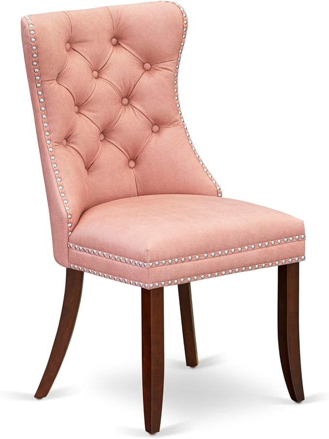 East West Furniture DODA7-MAH-23 7 Piece Kitchen Table Set Includes a Rectangle Dining Table with Butterfly Leaf and 6 Polyester Fabric Upholstered Chairs, 42x78 Inch, Mahogany