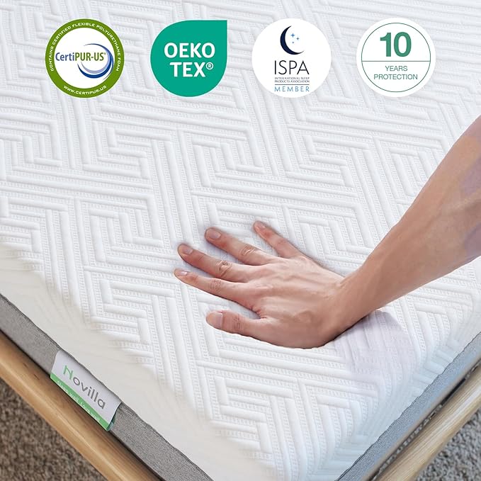Novilla Full Mattress, 6-Inch Gel Memory Foam Mattress for Cool Night Sleep & Pressure Relief, Medium Firm Full Size in a Box, Bliss