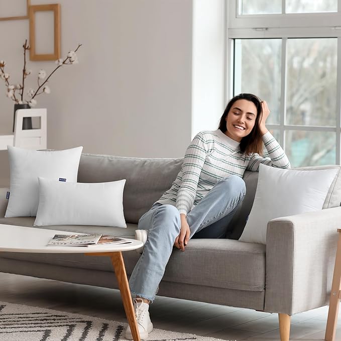 MIULEE Pillow Insert 12x12 Inch, Decorative Square Throw Pillow Inserts - Image 6