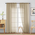Taupe Sheer Curtains 84 Inches Long 2 Panels, Elegant Airy Transparent Light by Home