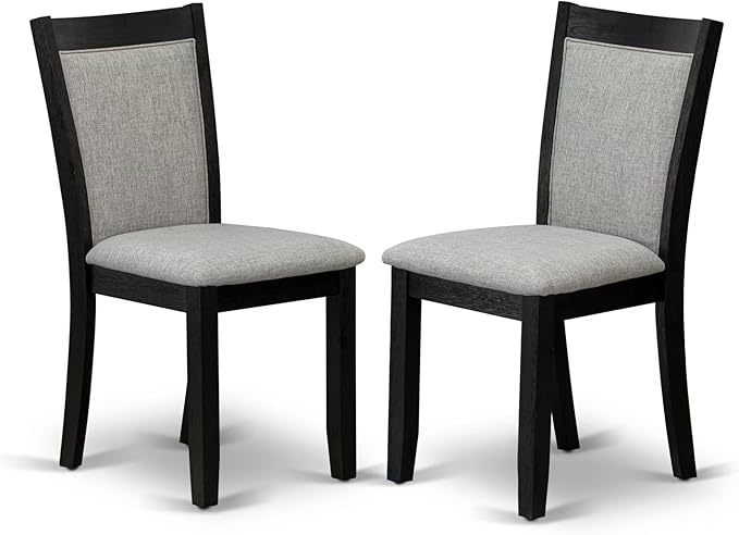 East West Furniture X627MZ606-5 5 Piece Dining Room Table Set Includes a Rectangle Kitchen Table with X-Legs and 4 Shitake Linen Fabric Parsons Dining Chairs, 40x72 Inch, Multi-Color