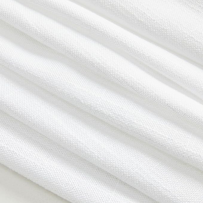 MYSKY HOME White Linen Sheer Curtains 63 inch length Light Filtering Semi Sheer - Image 6