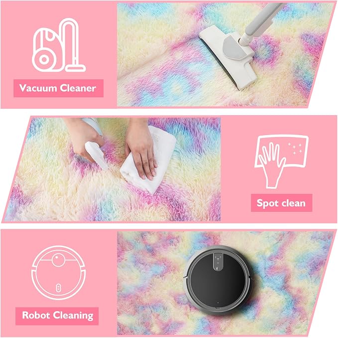 Shag Area Rug for Bedroom 4x6, Fluffy Area Rugs for Living Room, Soft Fuzzy Rug - Image 4