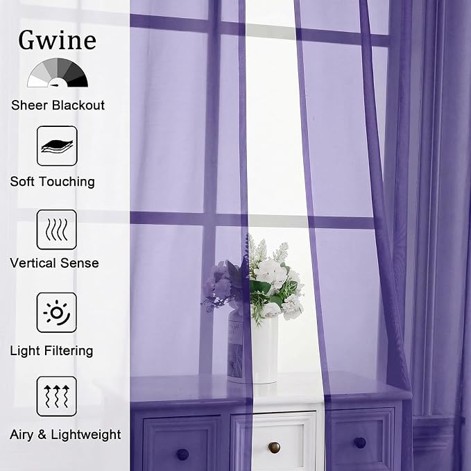 Gwine Sheer Curtains 72 Inch Length - Image 4