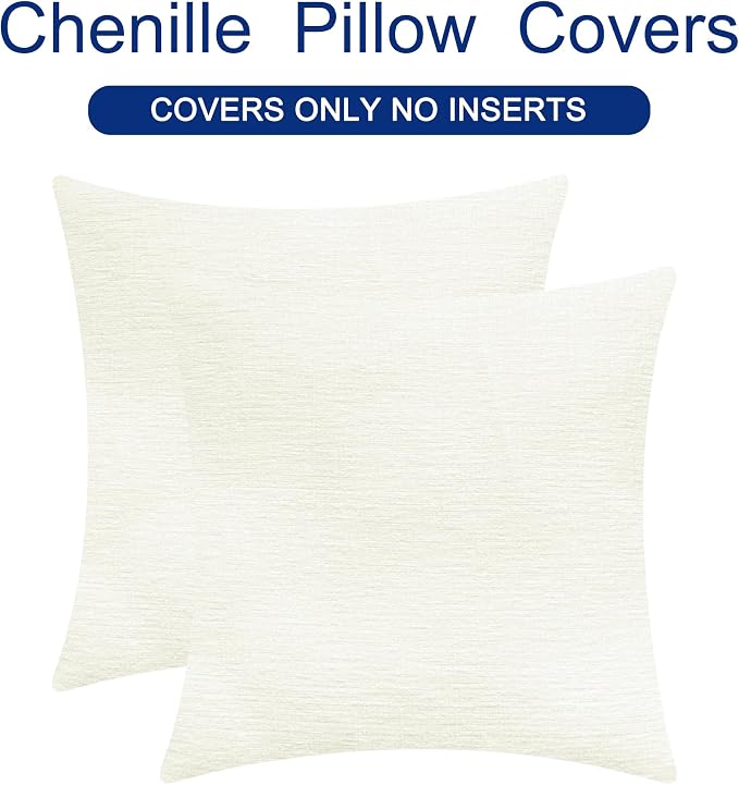 CaliTime Throw Pillow Covers Decorative 18 X 18 Inches Pack of 2 Cozy Chenille - Image 6