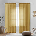 OVZME Gold Sheer Curtains 78 Inches Long 2 Panels by OVZME