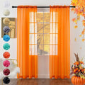 youleyar Solid Sheer Rod Pocket Curtain Voile Draperies 2 Panels White Beige by Youleyar
