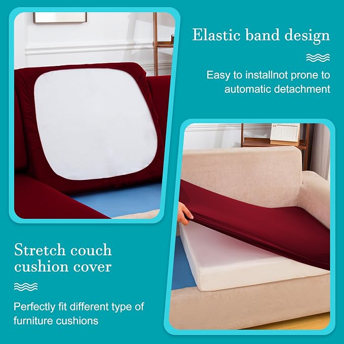 14 Pcs Stretch Patio Cushion Covers, Outdoor Couch Covers Replacement, Outdoor - Image 5