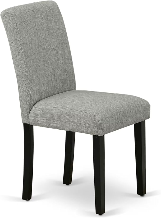East West Furniture V697AB106-5 5 Piece Kitchen Table Set for 4 Includes a Rectangle Dining Room Table with V-Legs and 4 Shitake Linen Fabric Parson Dining Chairs, 40x72 Inch, Multi-Color