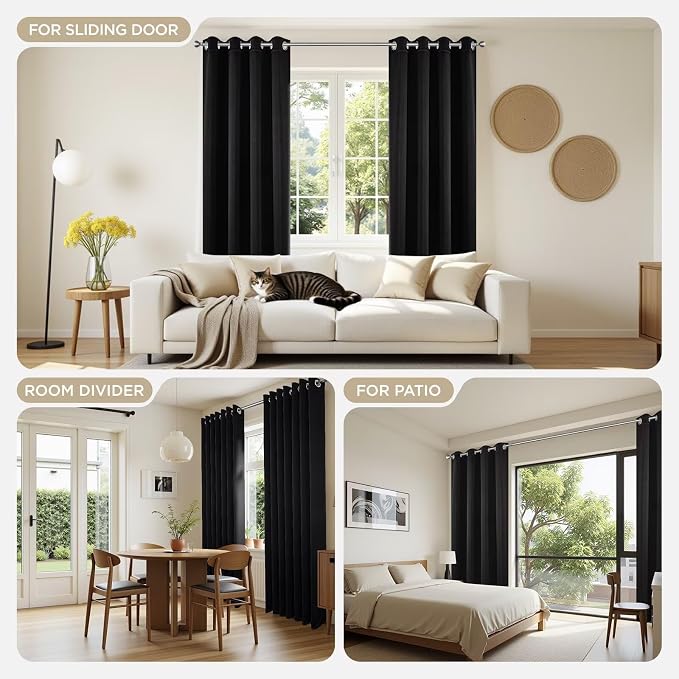 Joydeco Blackout Curtains 63 Inch Length 2 Panels Set, Thermal Insulated Long - Image 7