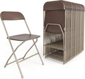 Flash Furniture Hercules Series Plastic Folding Chair - Brown - 20 Pack 650LB Weight Capacity Comfortable Event Chair-Lightweight Folding Chair