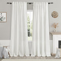 Nanspring Linen Curtains 84 Inch Length 2 Panels Set, Ivory by Nanspring