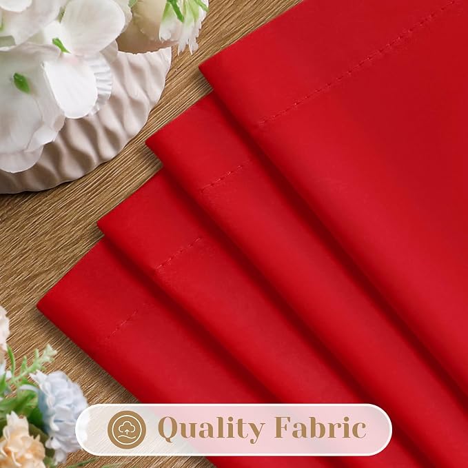 HOMEIDEAS Christmas Non-See-Through Red Privacy Sheer Curtains, 52 X 63 Inches - Image 4