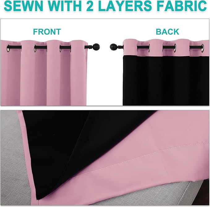 NICETOWN Total Shade Curtains and Draperies, Heavy-Duty Full Light Shading - Image 5