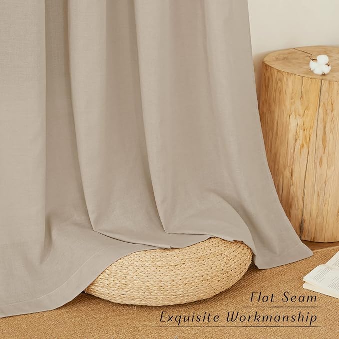 NICETOWN Rustic Linen 144 inch Long Curtains - Image 2
