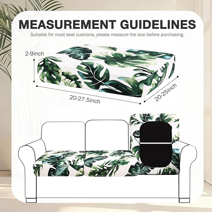 hyha 8Pcs Patio Cushion Covers, Stretch Outdoor Couch Cushion Covers, Washable - Image 2
