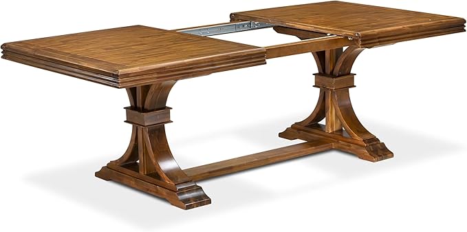 NEMA9-AWA-36 9-Piece Modern Dining Set Includes a Rectangular Modern Dining Table and 8 Light Beige Polyester Fabric Kitchen Chairs, 44x100 Inch, Antique Walnut