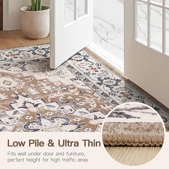 Lofus 2x10 Hallway Washable Runner Rug, Vintage Kitchen Runners Non Slip - Image 7