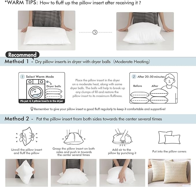 MIULEE Throw Pillow Insert Premium Pillow Stuffer Sham Rectangle Form - Image 6