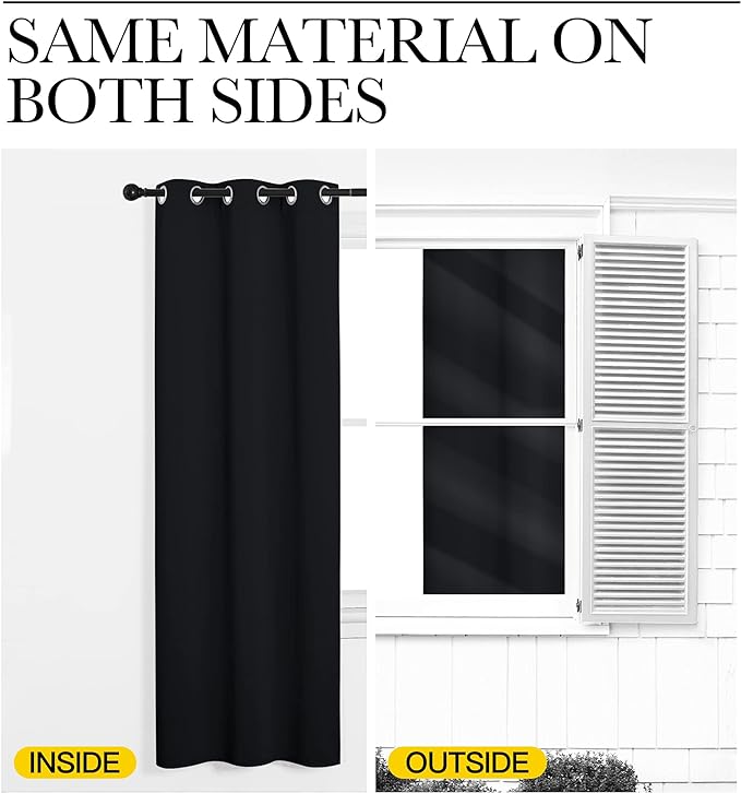 NICETOWN Bathroom Blackout Curtains and Drapes, 2 Panels, 55 inches Wide by 57 - Image 5