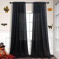 Modern Black Linen Curtains 96 Inches Long by Pitalk