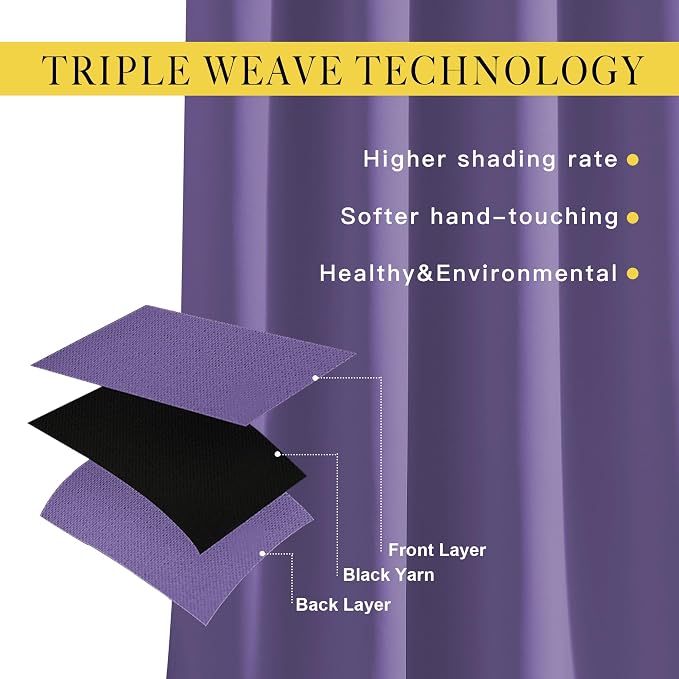 NICETOWN Bedroom Blackout Curtains Panels - Image 4