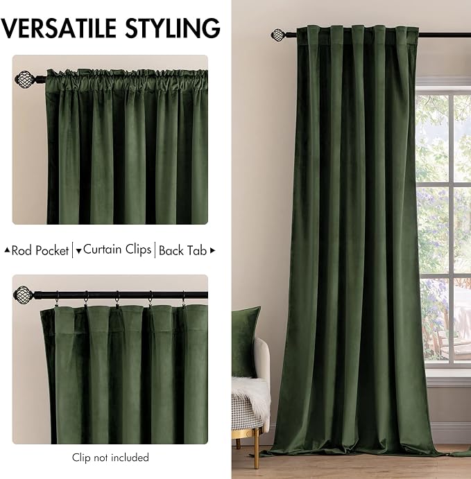 MIULEE Velvet Curtains 66 Inch Wide - Image 2