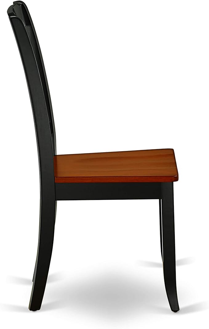 East West Furniture LGDA5-BCH-W 5 Piece Modern Dining Table Set Includes a Rectangle Wooden Table with Butterfly Leaf and 4 Dining Chairs, 42x84 Inch, Black & Cherry
