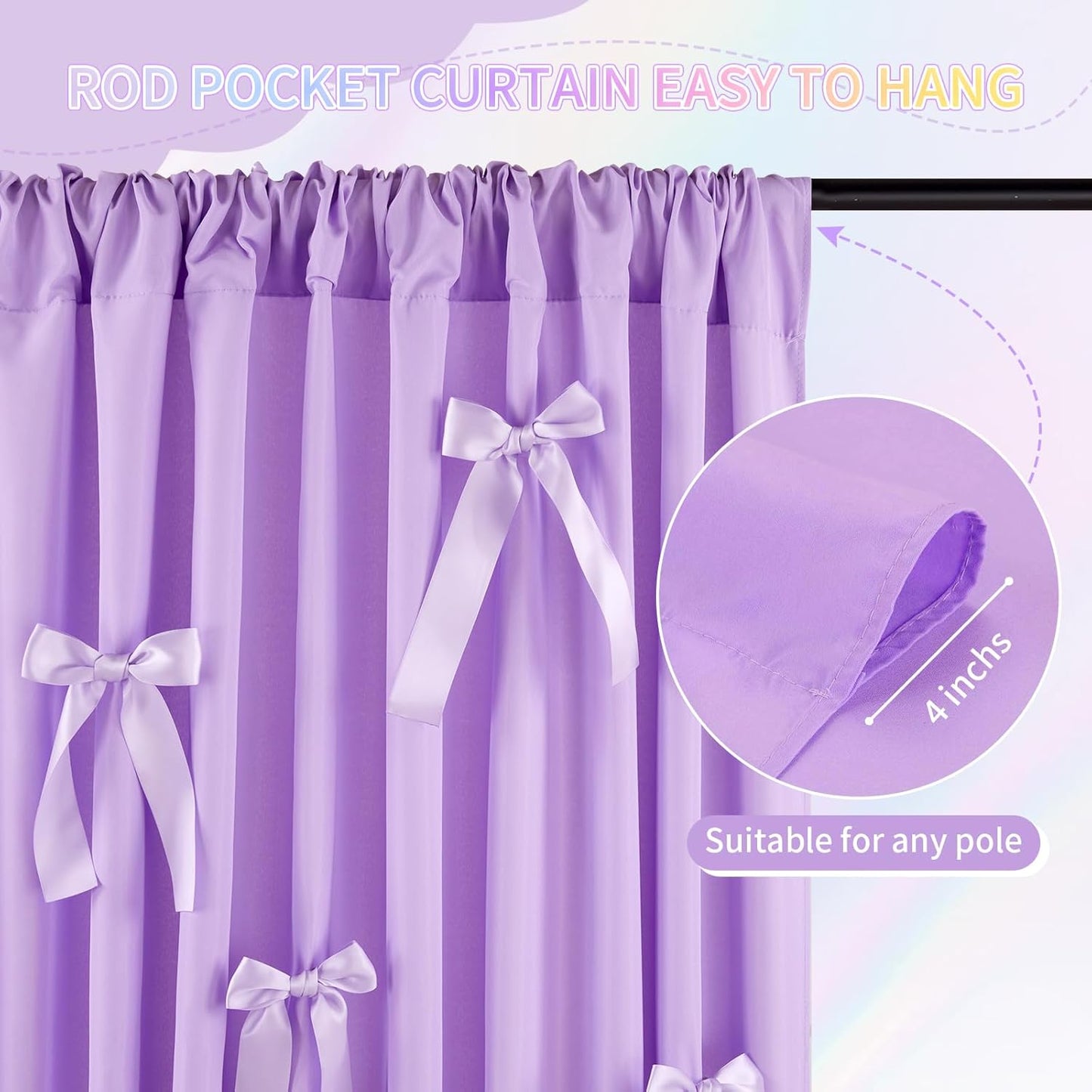 Light Purple Backdrop Curtain: 5.8×8ft Backdrop Durable Curtain for DIY Photo Booth - Baby Shower Wedding Birthday Decoration