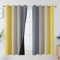 Ombre Gray and Yellow Blackout Curtains 63 Inch Length 2 panels, Full Room by ESTELARTEXTILER