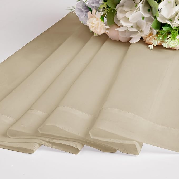 Chyhomenyc Taupe Sheer Curtains 54 Inch Long 2 Panels, Light Filtering Rod - Image 7