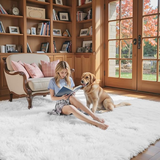 Rugs for Living Room 8x10, Alfombras para Salas Fluffy Shag Large Fuzzy Plush - Image 3