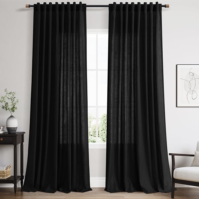 Nanspring Extra Long 108 Inch Curtains Linen by Nanspring