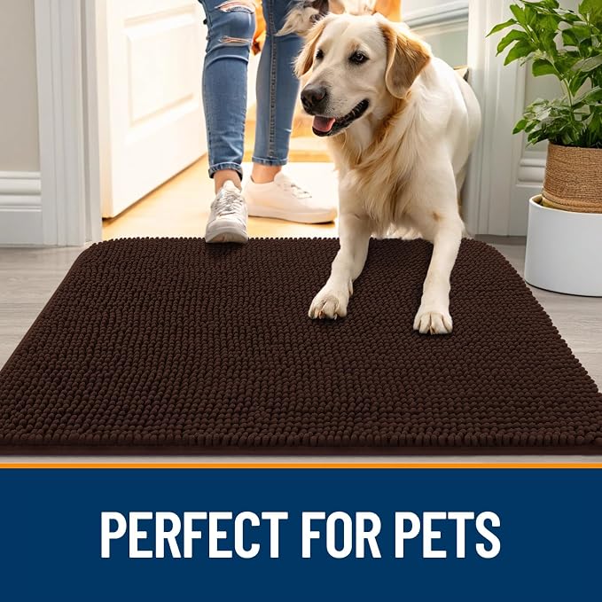 OLANLY Dog Door Mat for Muddy Paws 40x32, Absorbs Moisture and Dirt, Absorbent - Image 6