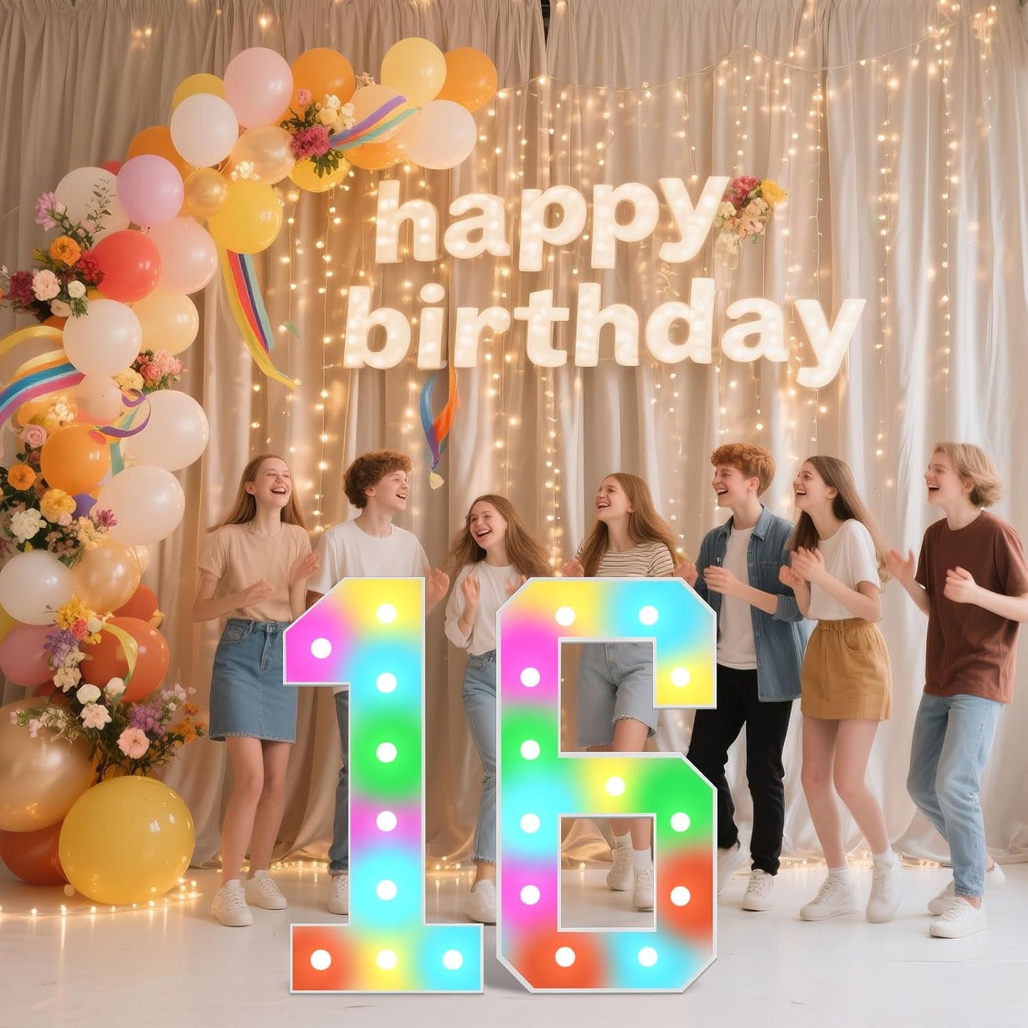 Ledido 4FT Marquee Light Up Numbers, 34 Colors Changing Marquee Numbers 4 Feet Tall with Remote, Big Numbers for Party Wedding Graduation Birthday Decoratoons, Large Light Up Number 9