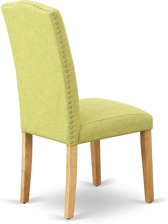 East West Furniture NDEN3-OAK-07 3 Piece Dinette Set for Small Spaces Contains a Rectangle Dining Table with Dropleaf and 2 Limelight Linen Fabric Parson Chairs, 30x48 Inch, Oak
