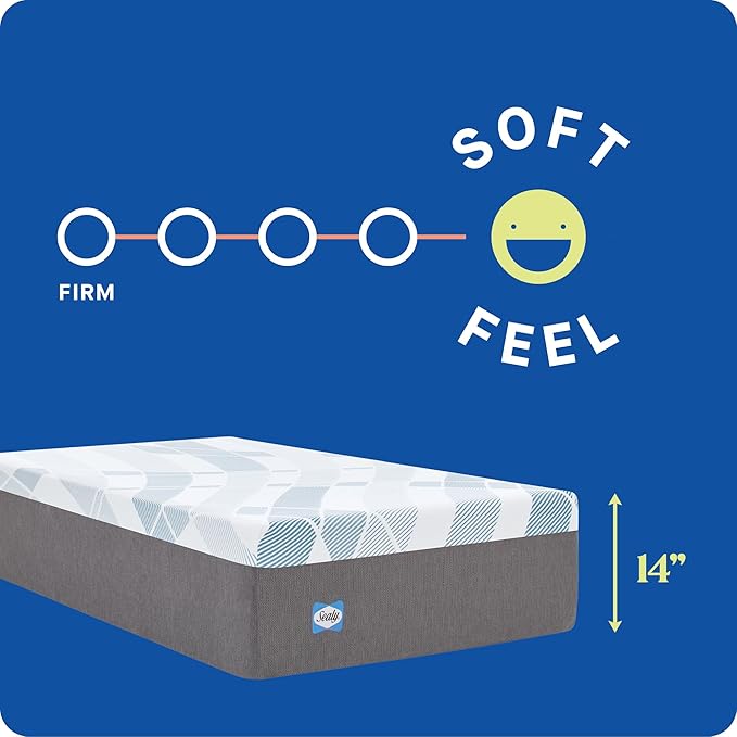 Sealy Dreamlife 14” Foam Mattress-in-a-Box, California King, SealyComfort Gel Memory Foam, SealySupport Transition Foam, Machine Washable Cover