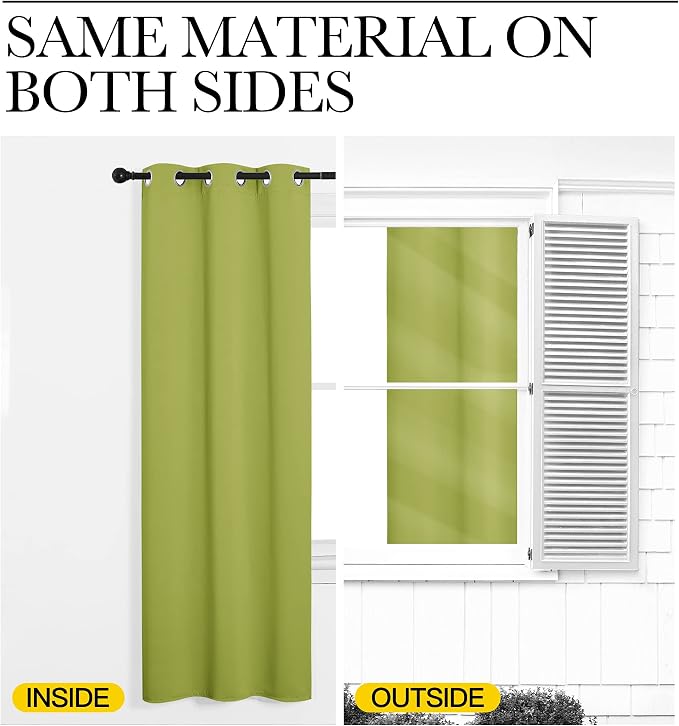 NICETOWN Fresh Green Blackout Curtains 120 inches Length - Image 5