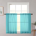 Cafe Curtains 36 Inch Length Tier 2 Pieces, Modern Soft Airy Sheer Kitchen by WelvetBLK