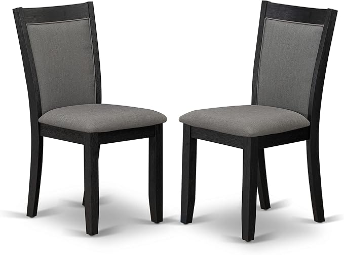 East West Furniture X677MZ650-6 6 Piece Kitchen Table Set Contains a Rectangle Dining Table and 4 Dark Gotham Grey Linen Fabric Parson Chairs with a Bench, 40x72 Inch, Multi-Color