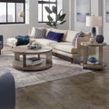 Liberty Furniture Harlow Living Room 3 Piece Set - Round Cocktail Table, 2 End Tables - Sandstone & Satin Nickel
