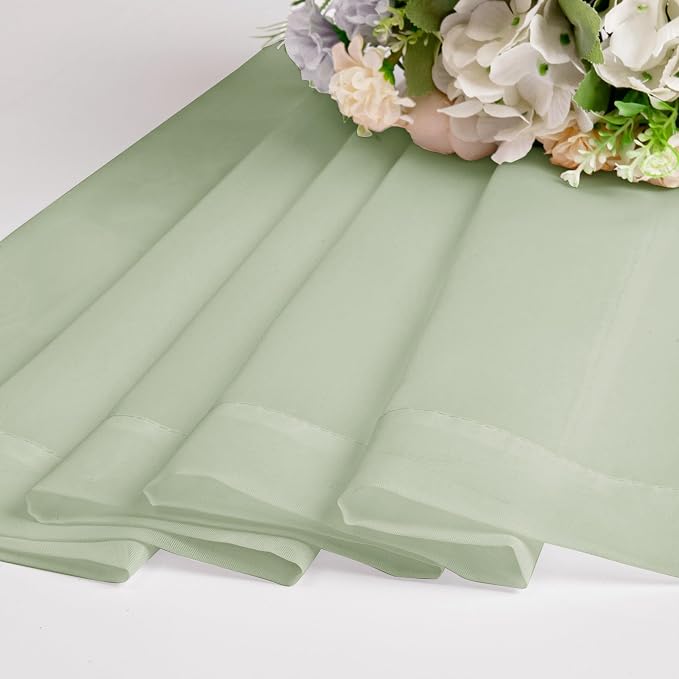 OWENIE Sheer Curtain 96 Inch Long 2 Panels Set, Light Filtering Clear Rod - Image 6